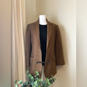 Ralph Lauren Brown Hounds tooth Wool Jacket